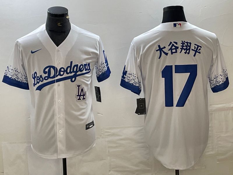 Men 2025 Los Angeles Dodgers #17 Ohtani White City edition Nike MLB Jersey style 6234->los angeles dodgers->MLB Jersey